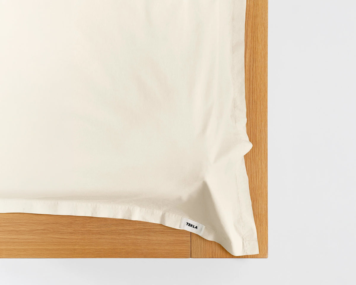 Tekla Cotton Percale Flat Sheet - Winter White