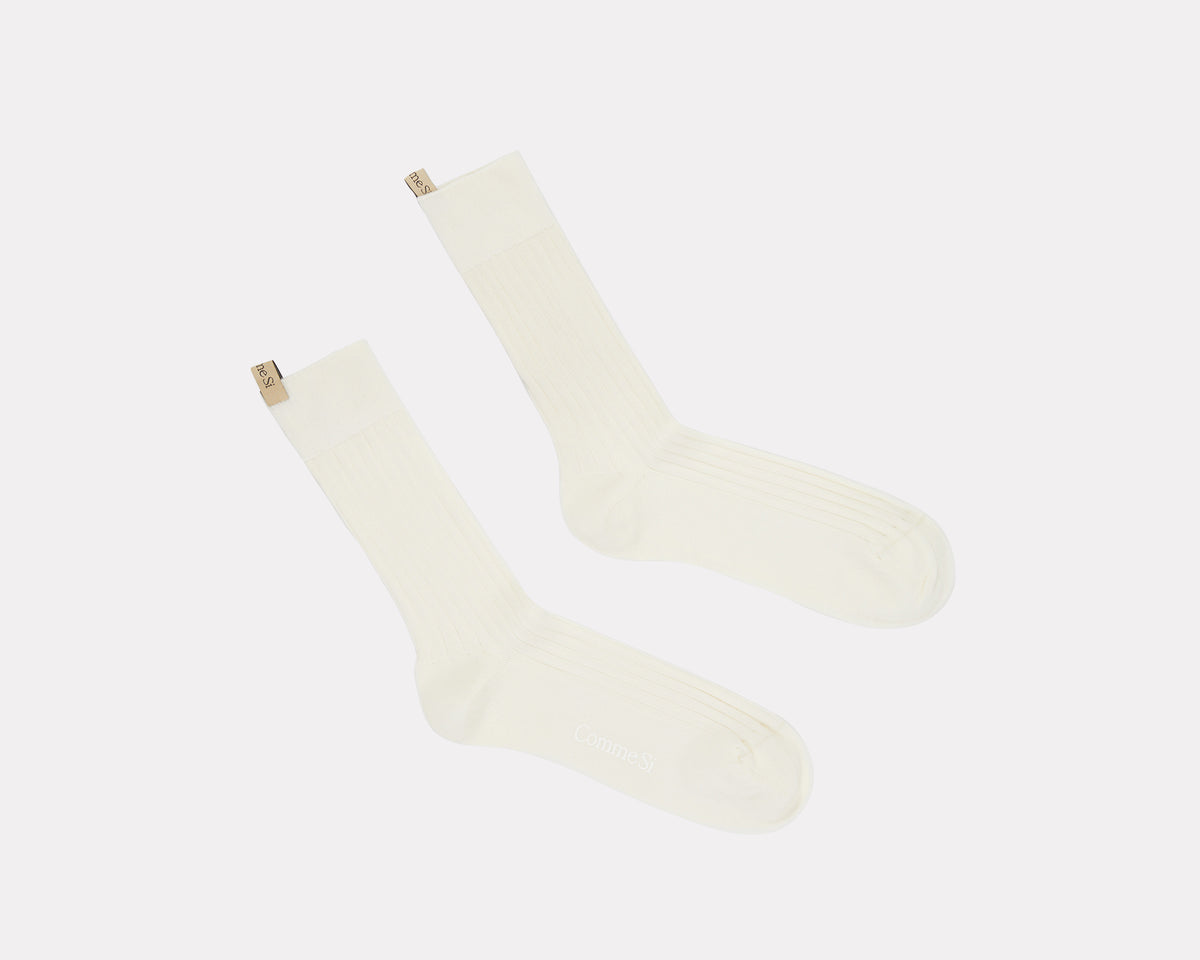 Comme Si Yves Cotton Socks - Ivory