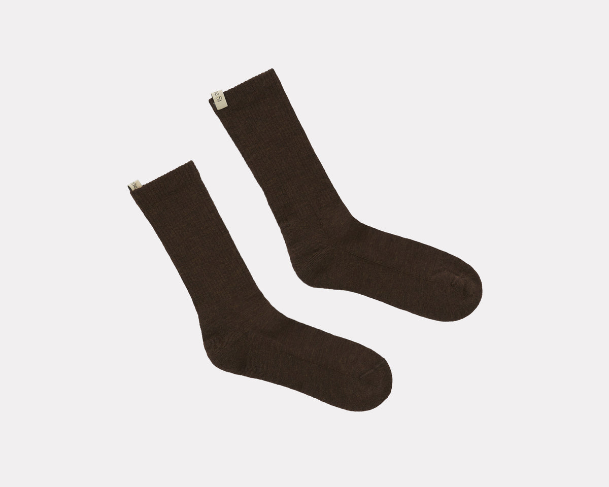 Comme Si Merino Tube Socks - Cocoa