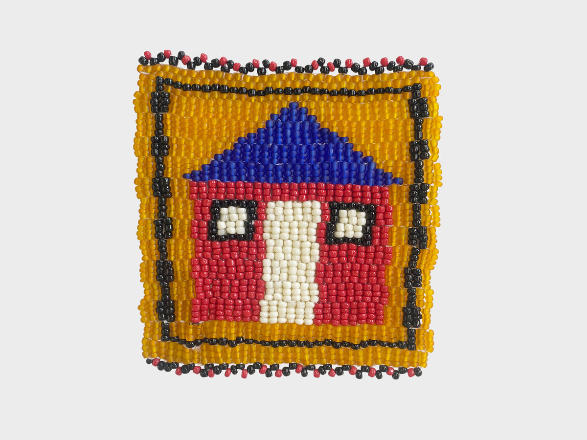 Beaded 'House' Coaster 392