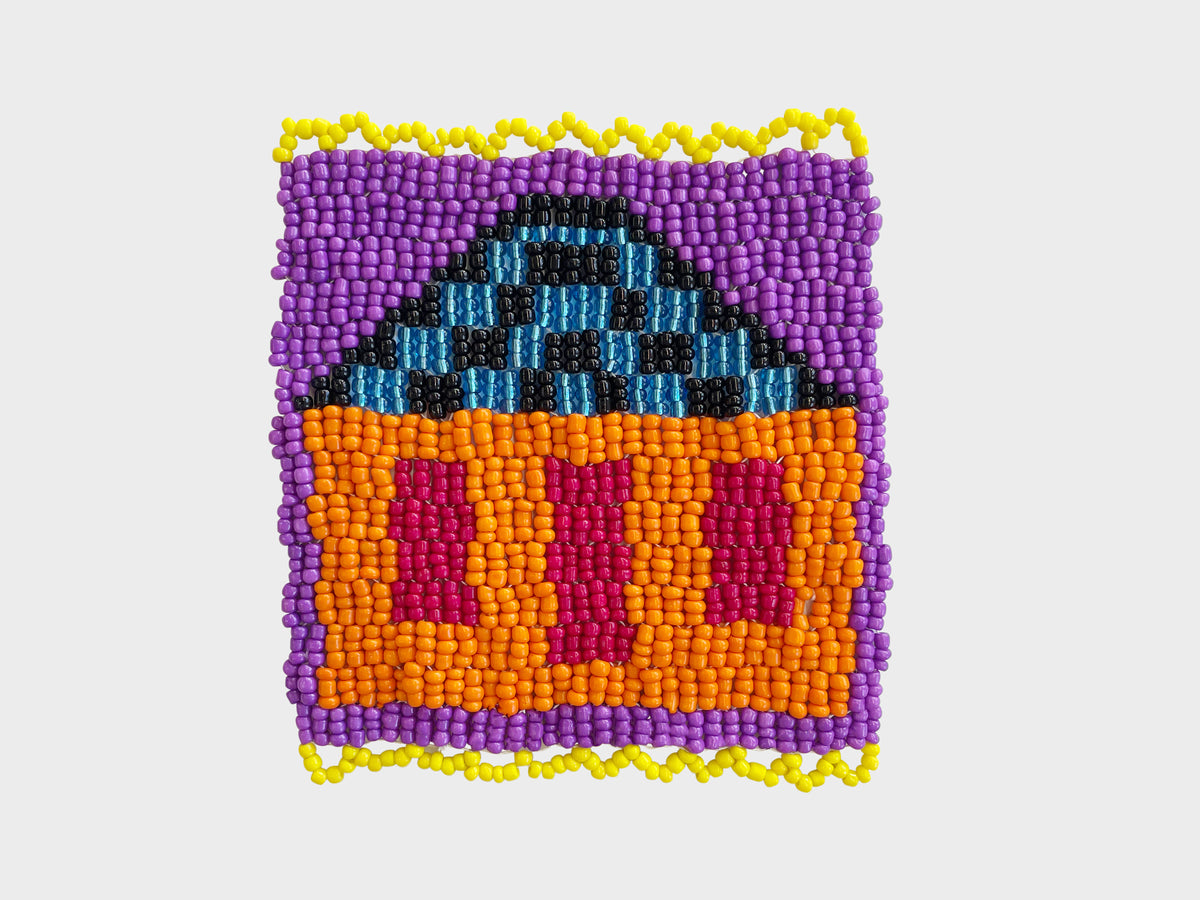 Beaded 'House' Coaster 396