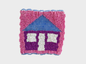 Beaded 'House' Coaster 408