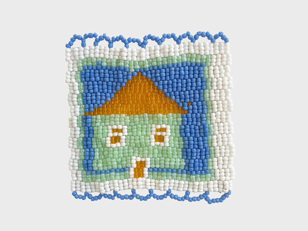 Beaded 'House' Coaster 413