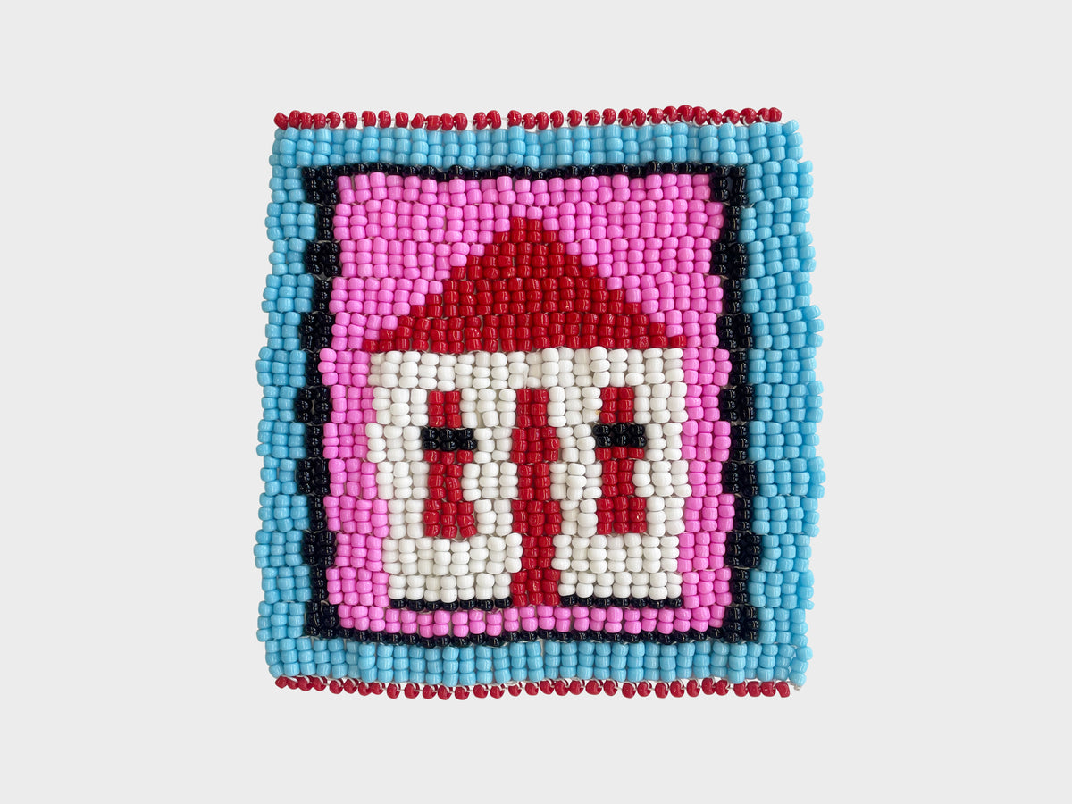 Beaded 'House' Coaster 418