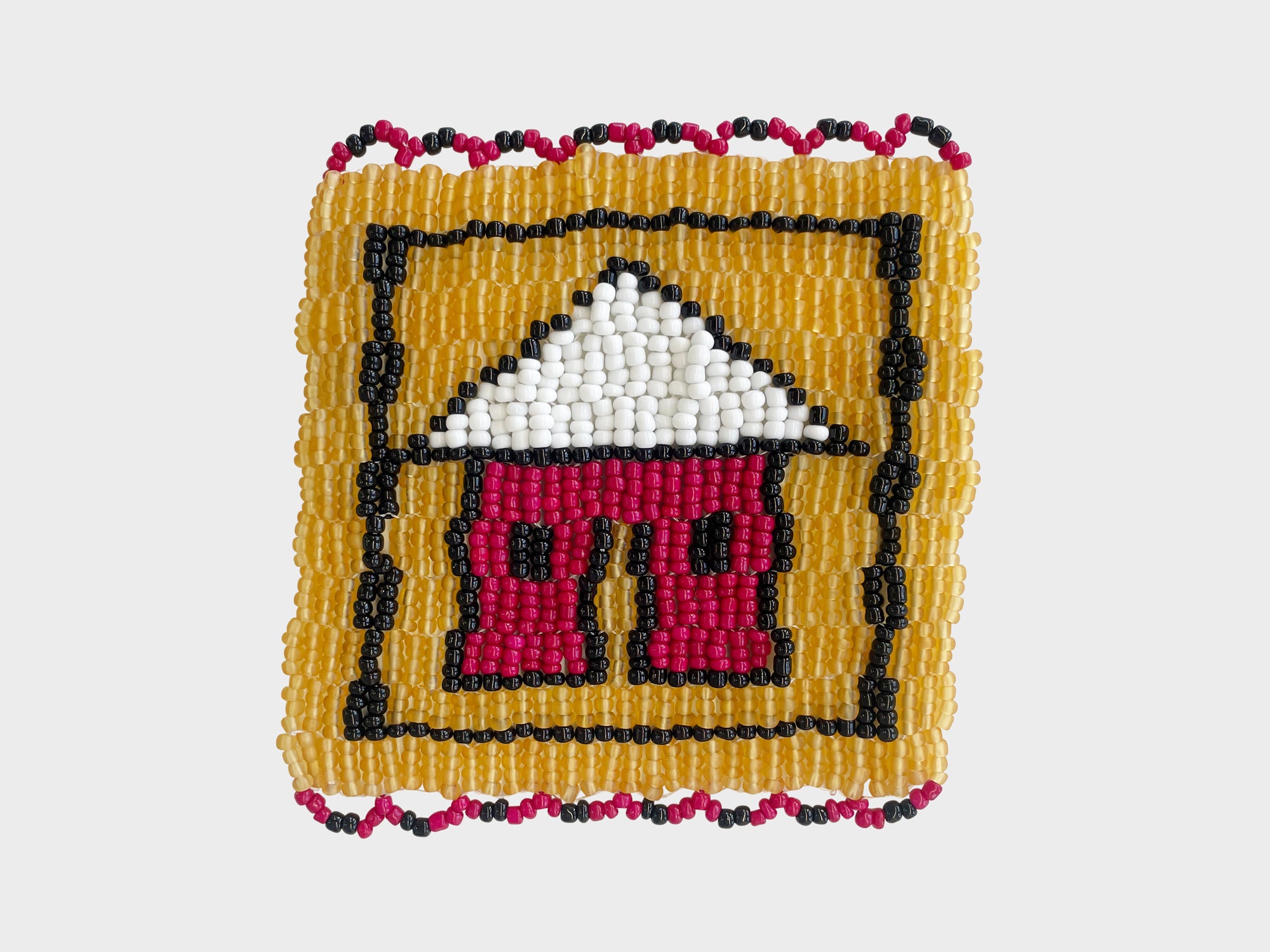 Beaded 'House' Coaster 419