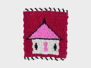 Beaded 'House' Coaster 422