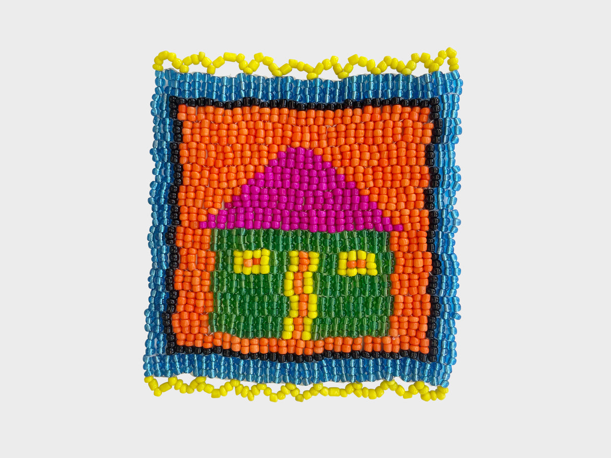 Beaded 'House' Coaster 423