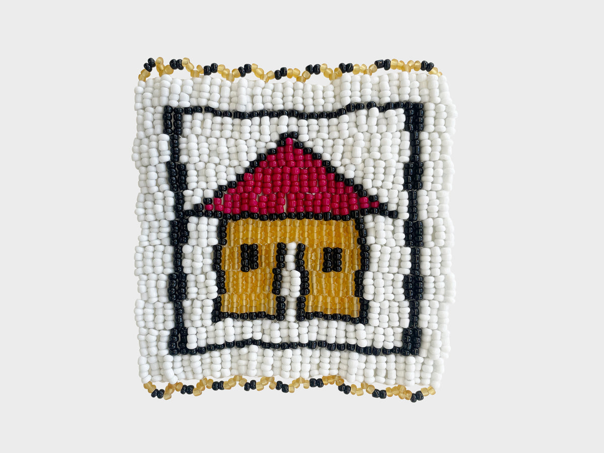 Beaded 'House' Coaster 429