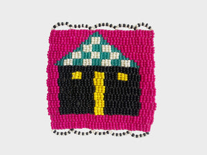 Beaded 'House' Coaster 432