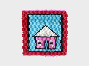 Beaded 'House' Coaster 434