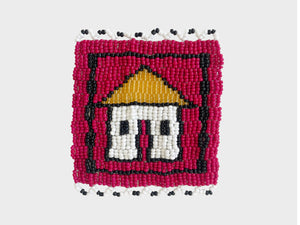 Beaded 'House' Coaster 438