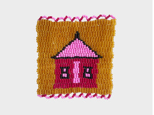 Beaded 'House' Coaster 439