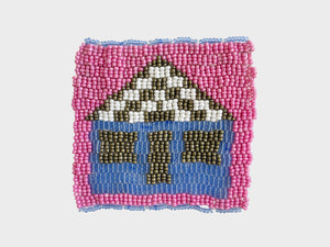 Beaded 'House' Coaster 447