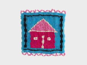 Beaded 'House' Coaster 451