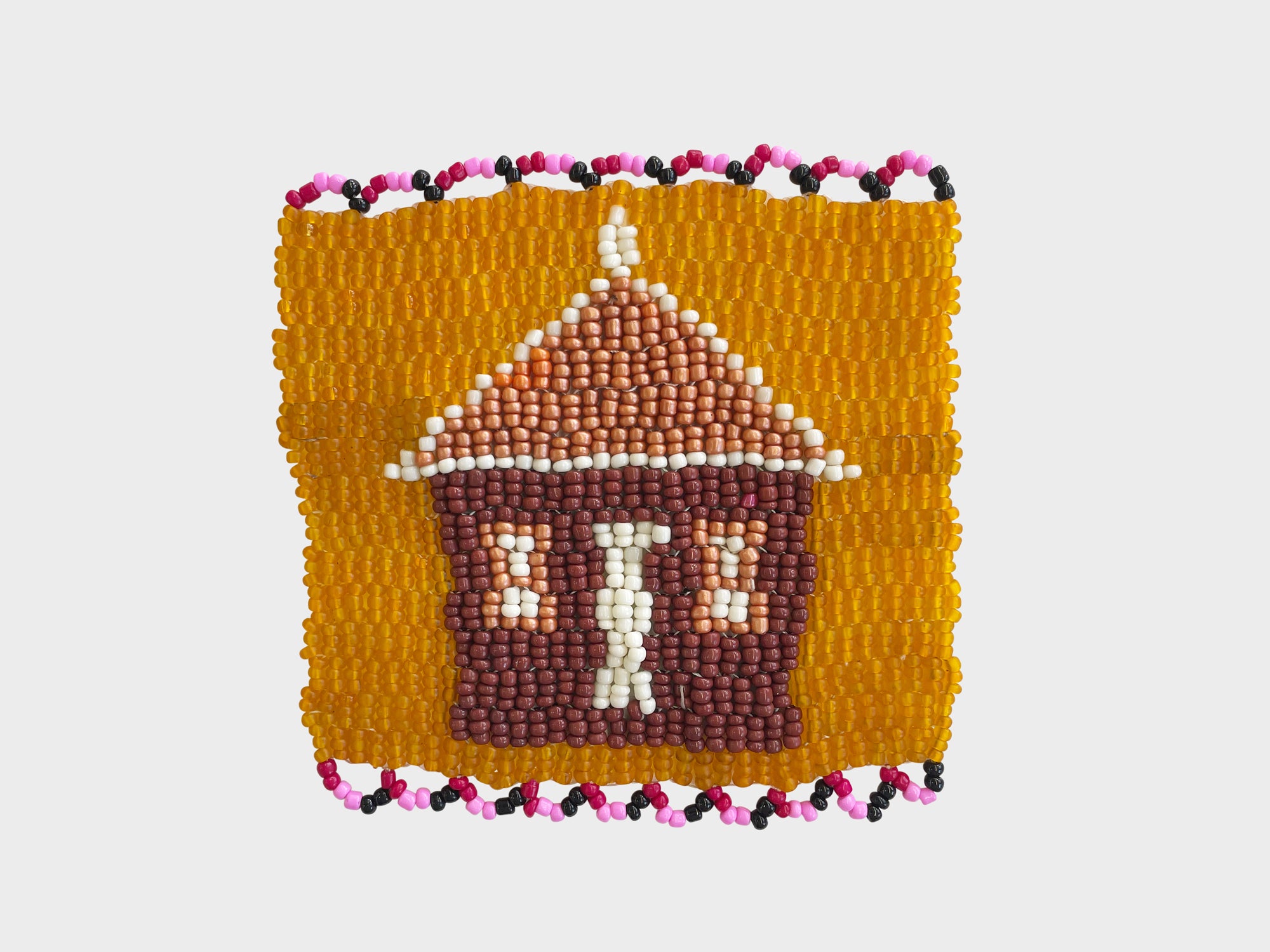 Beaded 'House' Coaster 452