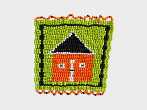 Beaded 'House' Coaster 455