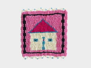 Beaded 'House' Coaster 457