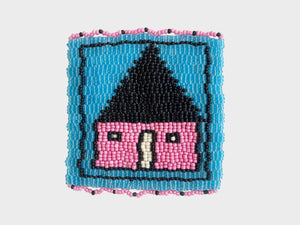 Beaded 'House' Coaster 462