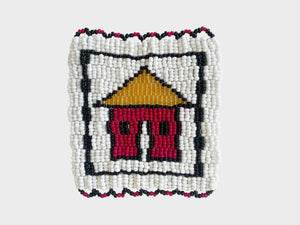 Beaded 'House' Coaster 464