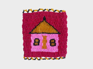 Beaded 'House' Coaster 465