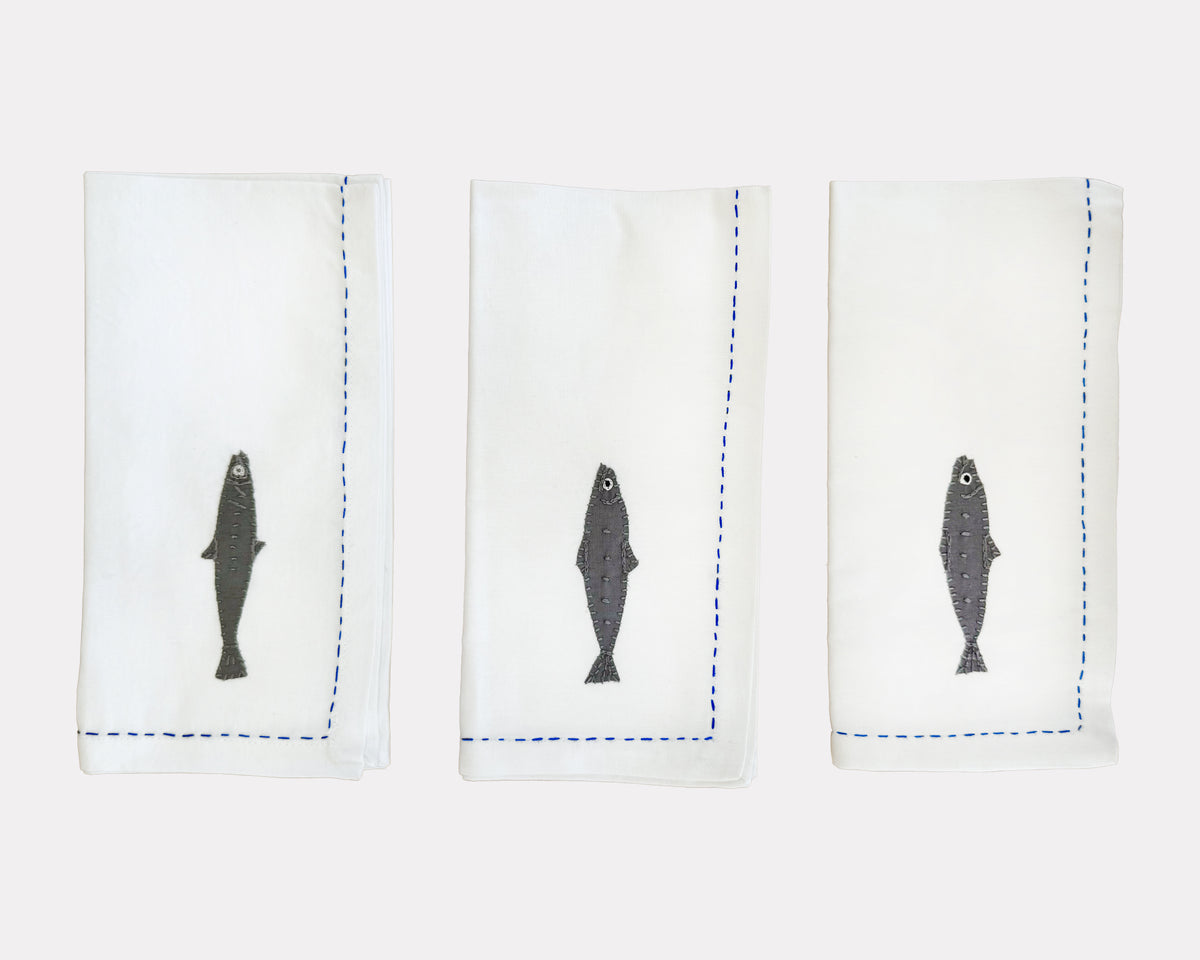 Embroidered 'Sardine' Napkin