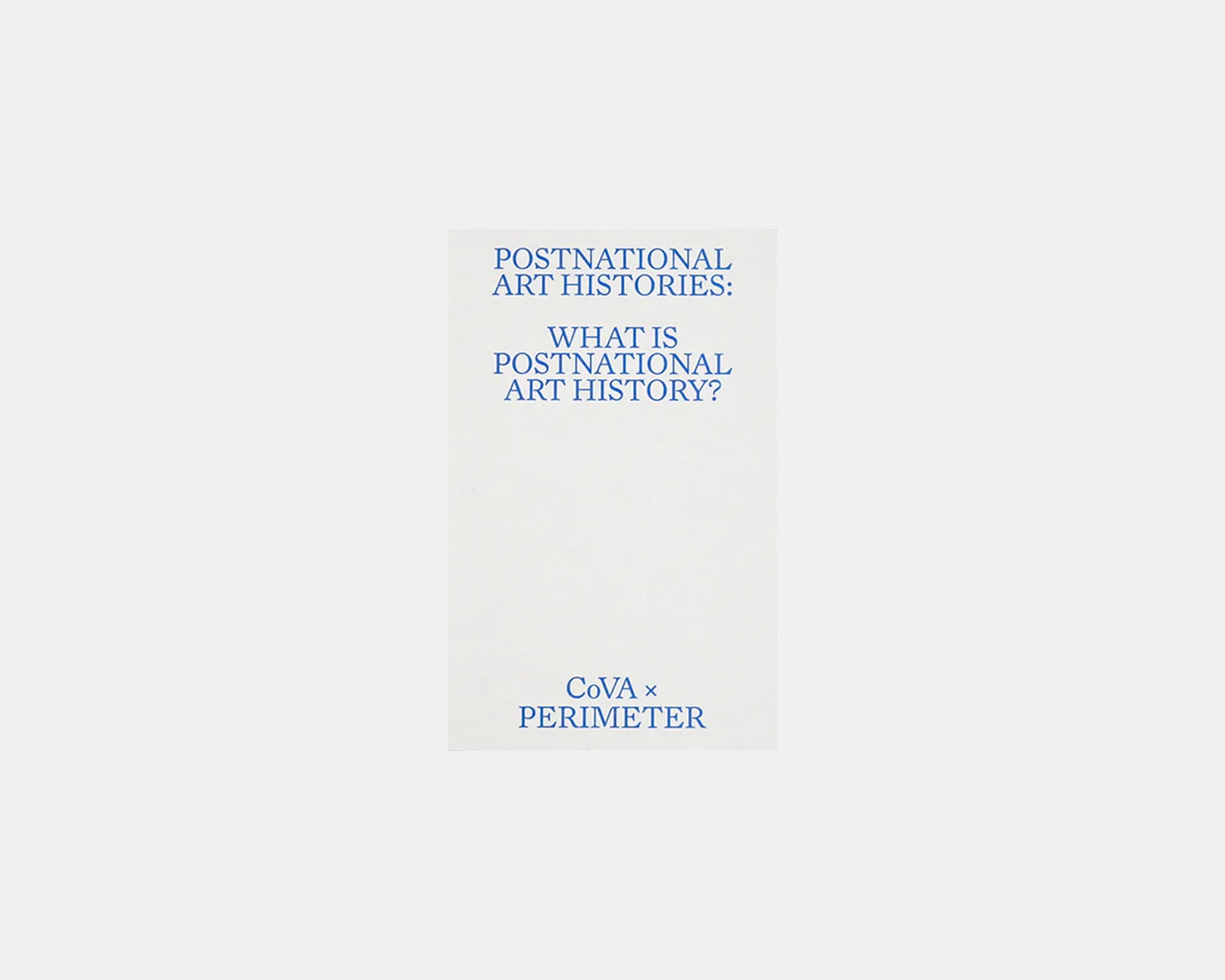 What is Postnational Art History?