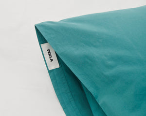 Tekla Cotton Percale Bedding - Vintage Green