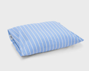 Tekla Cotton Percale Bedding - Island Blue Stripes