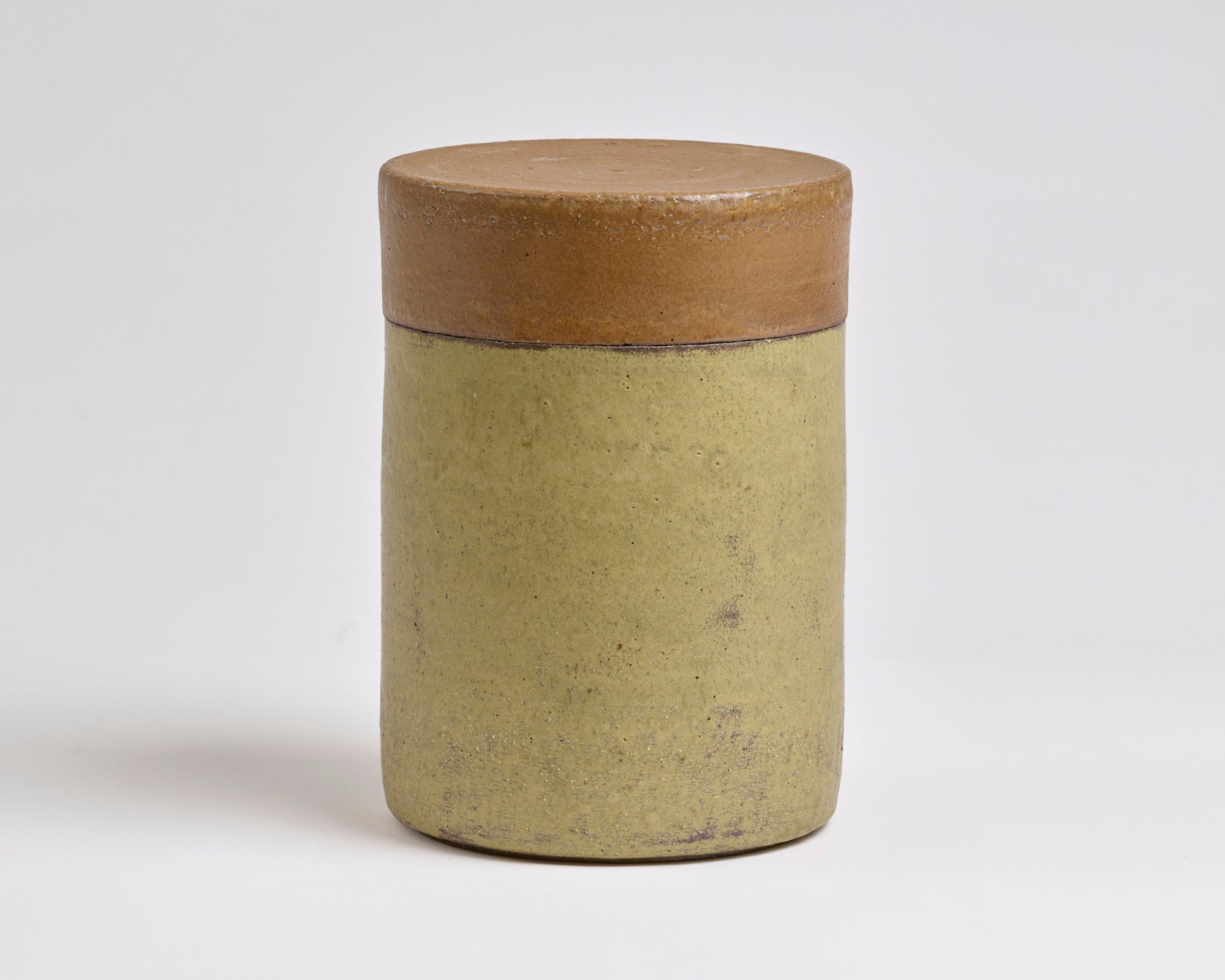 Szilvassy Ceramic Jar 015 - Tan / Redart Yellow (Large Tall)
