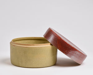 Szilvassy Ceramic Jar 013 - Red Tenmoku / Redart Yellow (Large Wide)