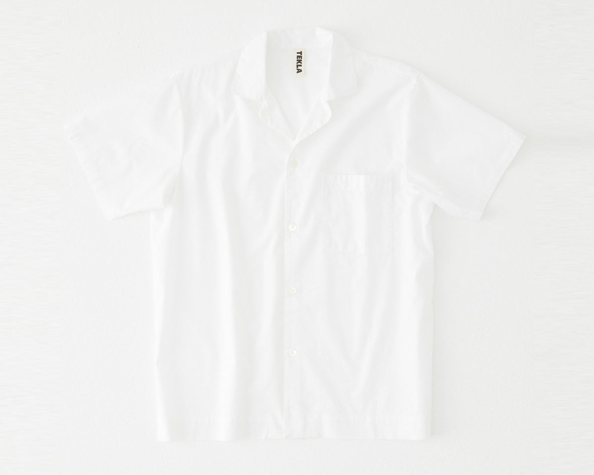 Tekla Poplin Short Sleeve Shirt - Alabaster White