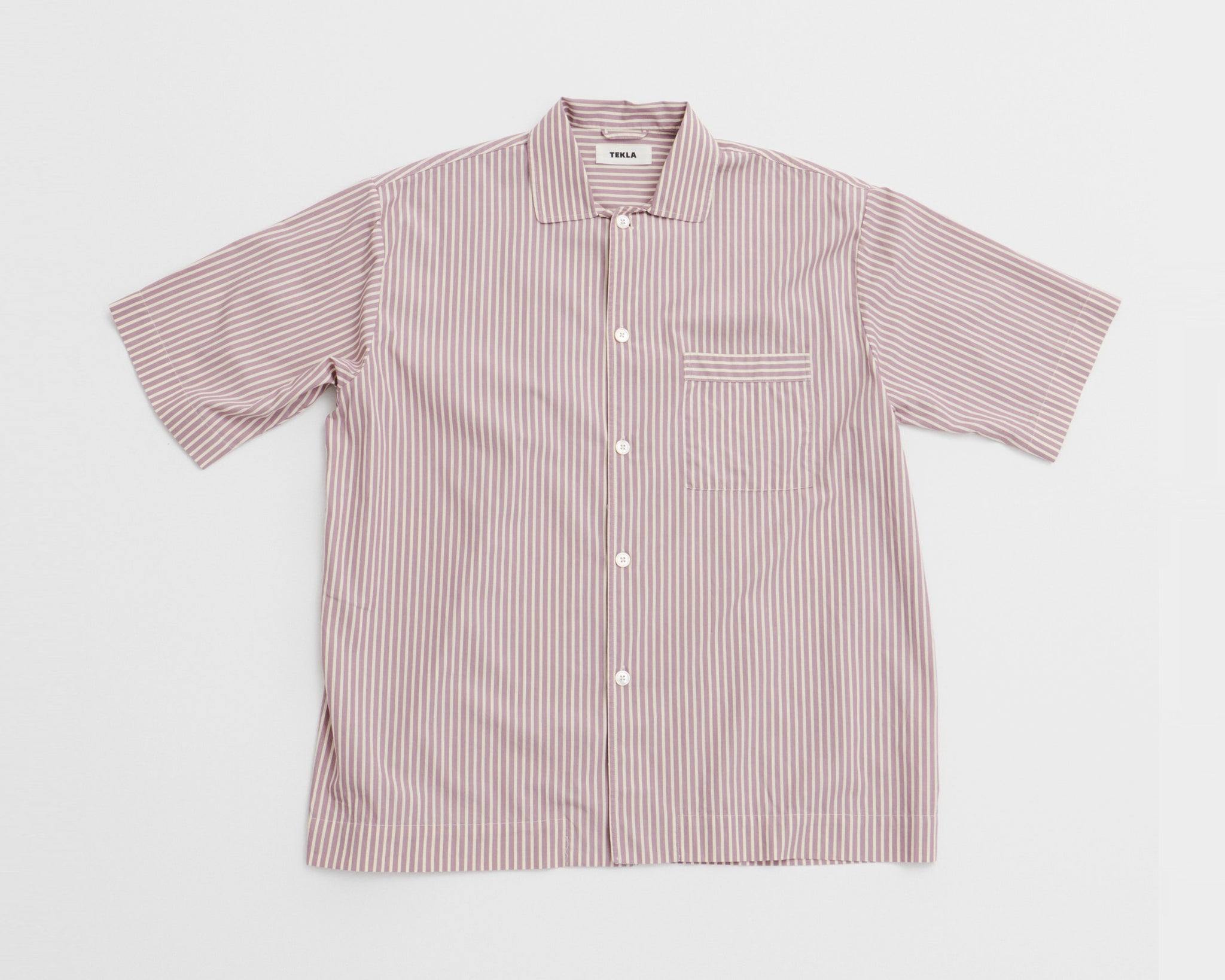 Tekla Poplin Short Sleeve Shirt - Skipper Stripes