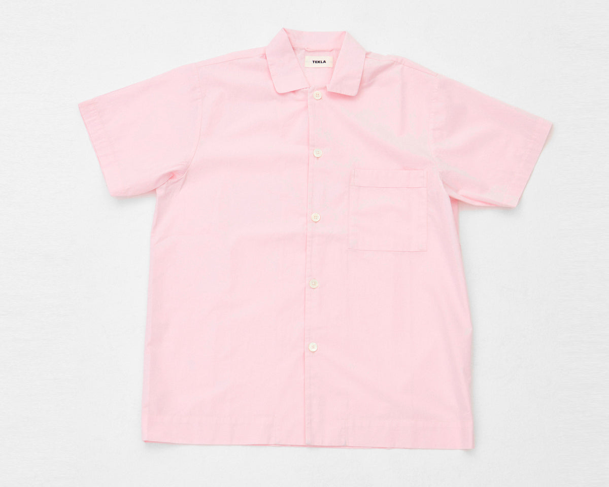 Tekla Poplin Short Sleeve Shirt - Soft Pink