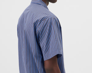 Tekla Poplin Short Sleeve Shirt - Verneuli Stripes