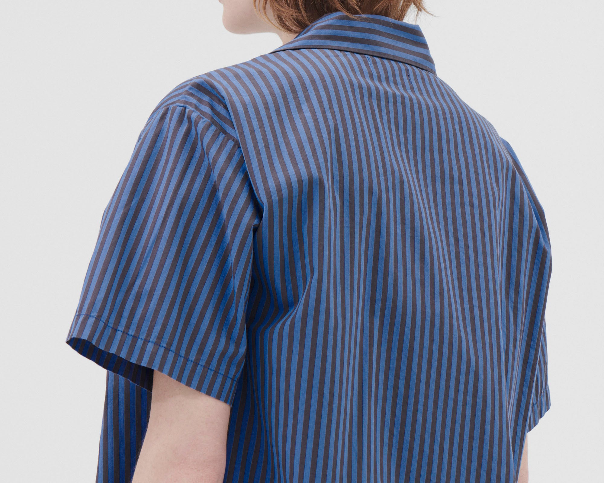 Tekla Poplin Short Sleeve Shirt - Verneuli Stripes