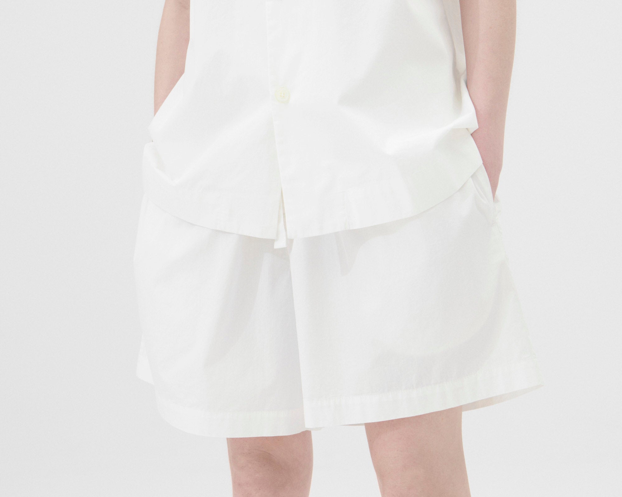 Tekla Poplin Short - Alabaster White