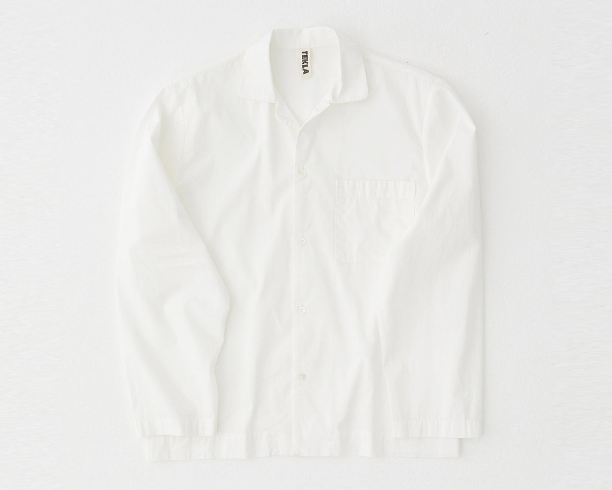 Tekla Poplin Long Sleeve Shirt - Alabaster White