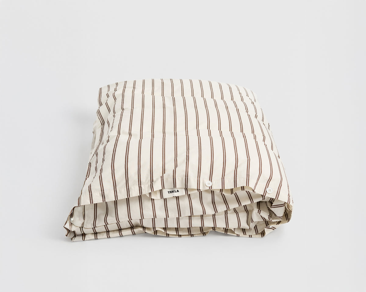 Tekla Cotton Percale Duvet Cover - Hopper Stripes