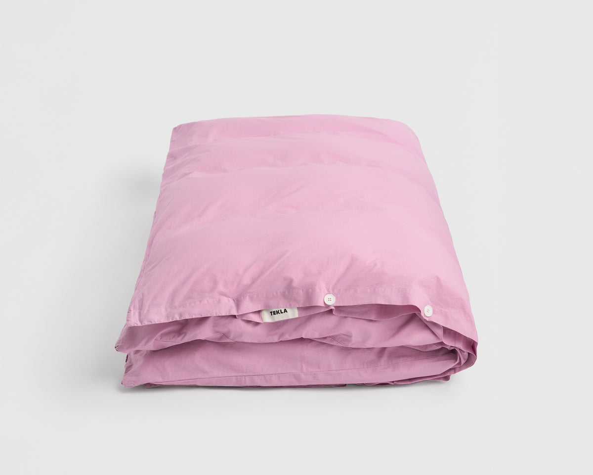 Tekla Cotton Percale Duvet Cover - Mallow Pink