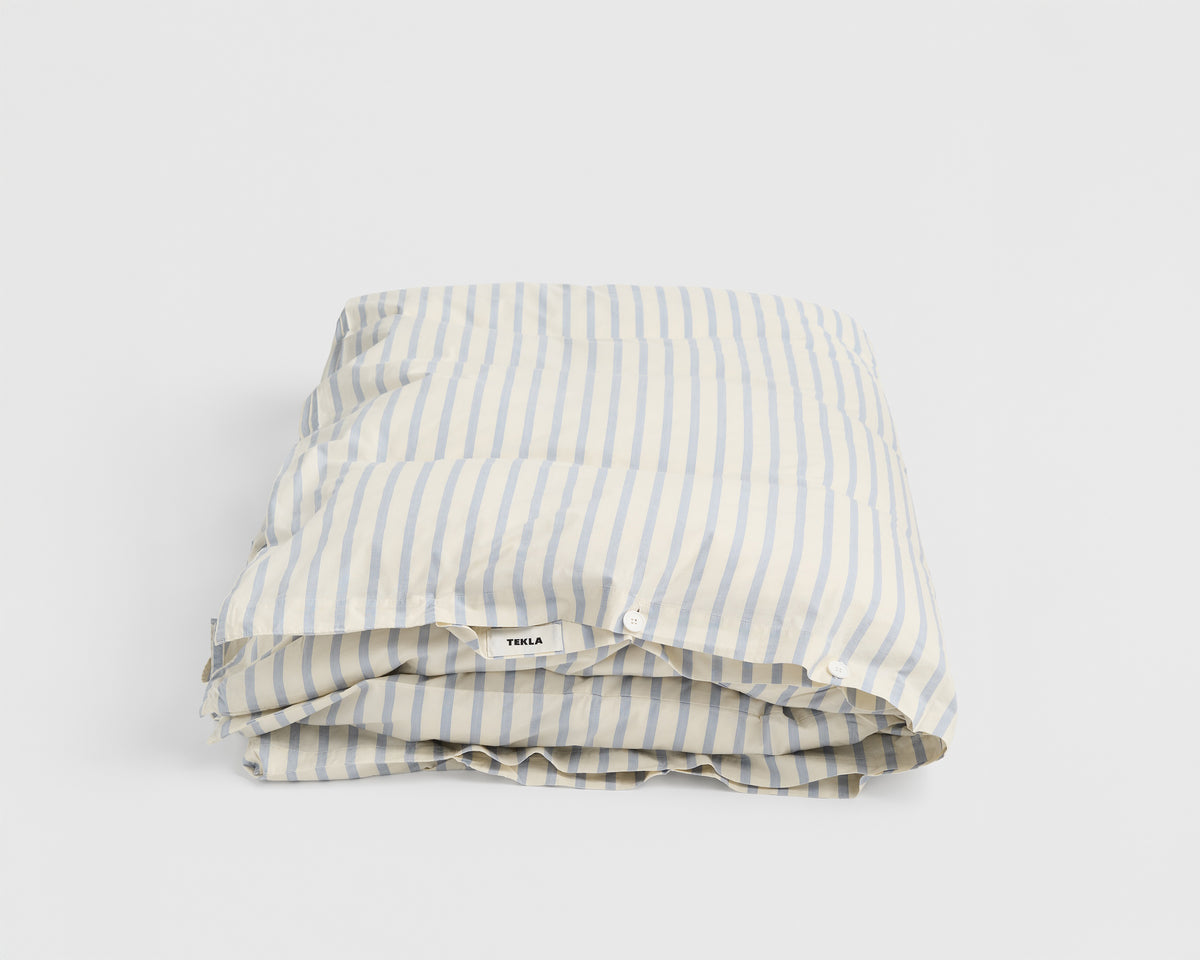 Tekla Cotton Percale Duvet Cover - Needle Stripes