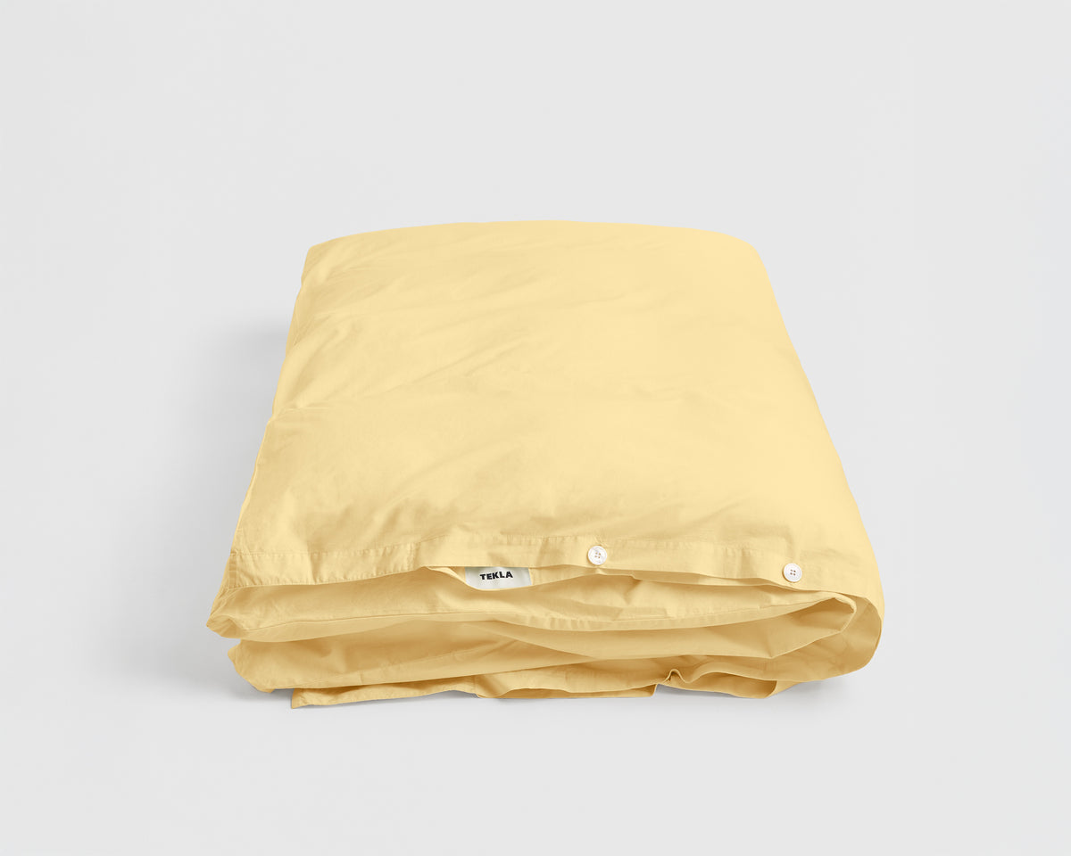 Tekla Cotton Percale Duvet Cover - Shaded Yellow