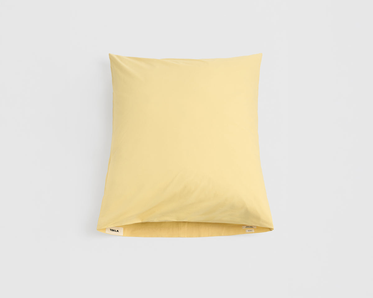 Tekla Cotton Percale Pillowcase - Shaded Yellow