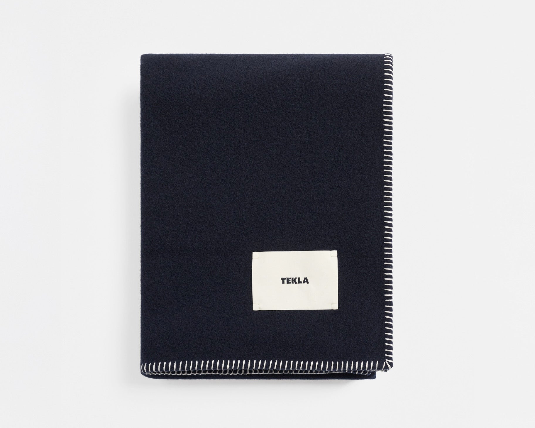 Tekla Lambswool Wool Blanket - Dusk Blue