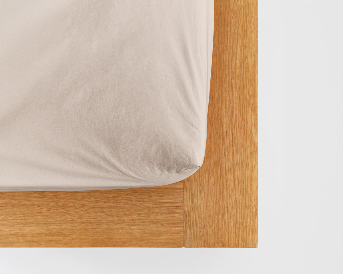 Tekla Cotton Percale Fitted Sheet - Clay
