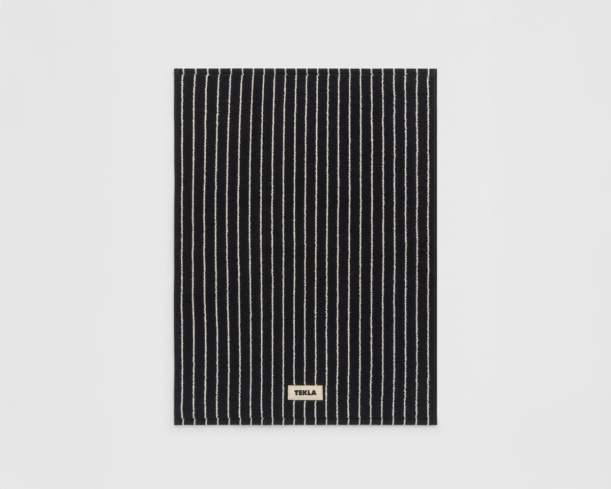 Tekla Organic Cotton Bath Mat - Black Stripes