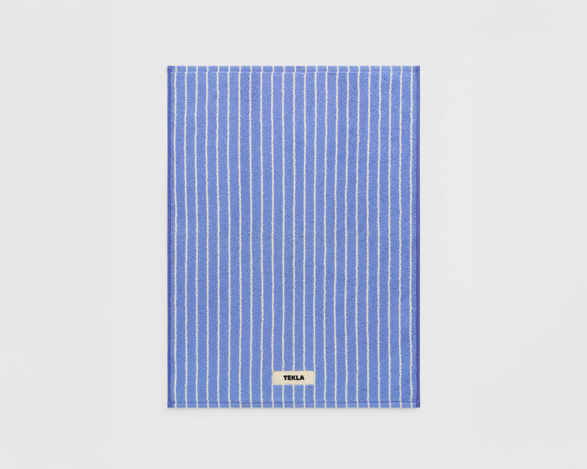 Tekla Organic Cotton Bath Mat - Clear Blue Stripes