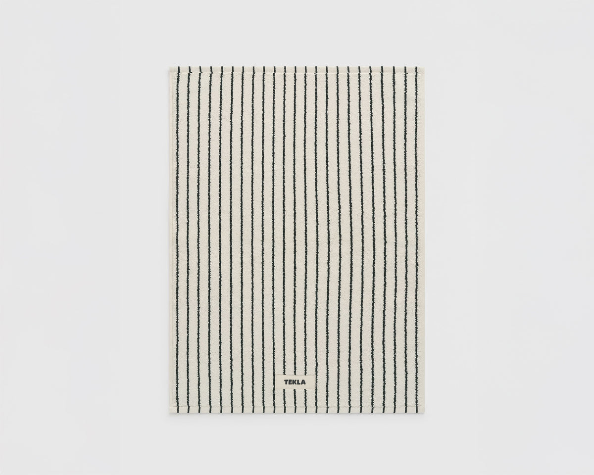 Tekla Organic Cotton Bath Mat - Racing Green Stripe