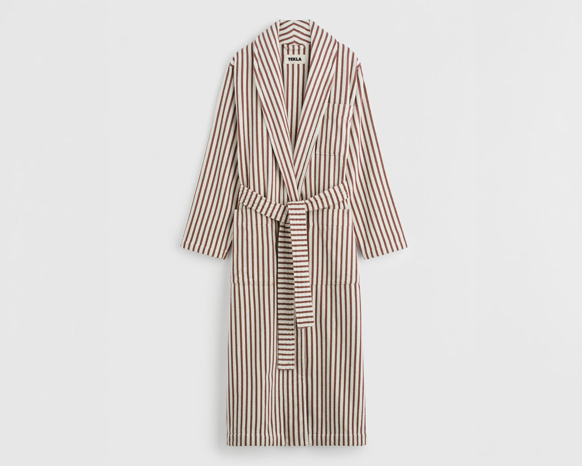 Tekla Organic Cotton Classic Bathrobe - Ripple Stripes