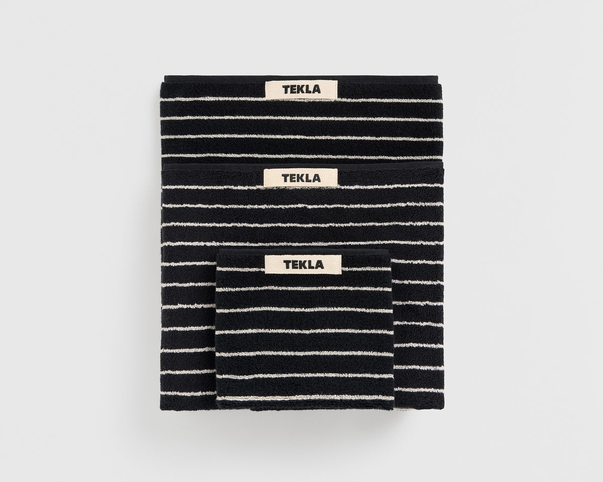 Tekla Organic Cotton Towel - Black Stripes