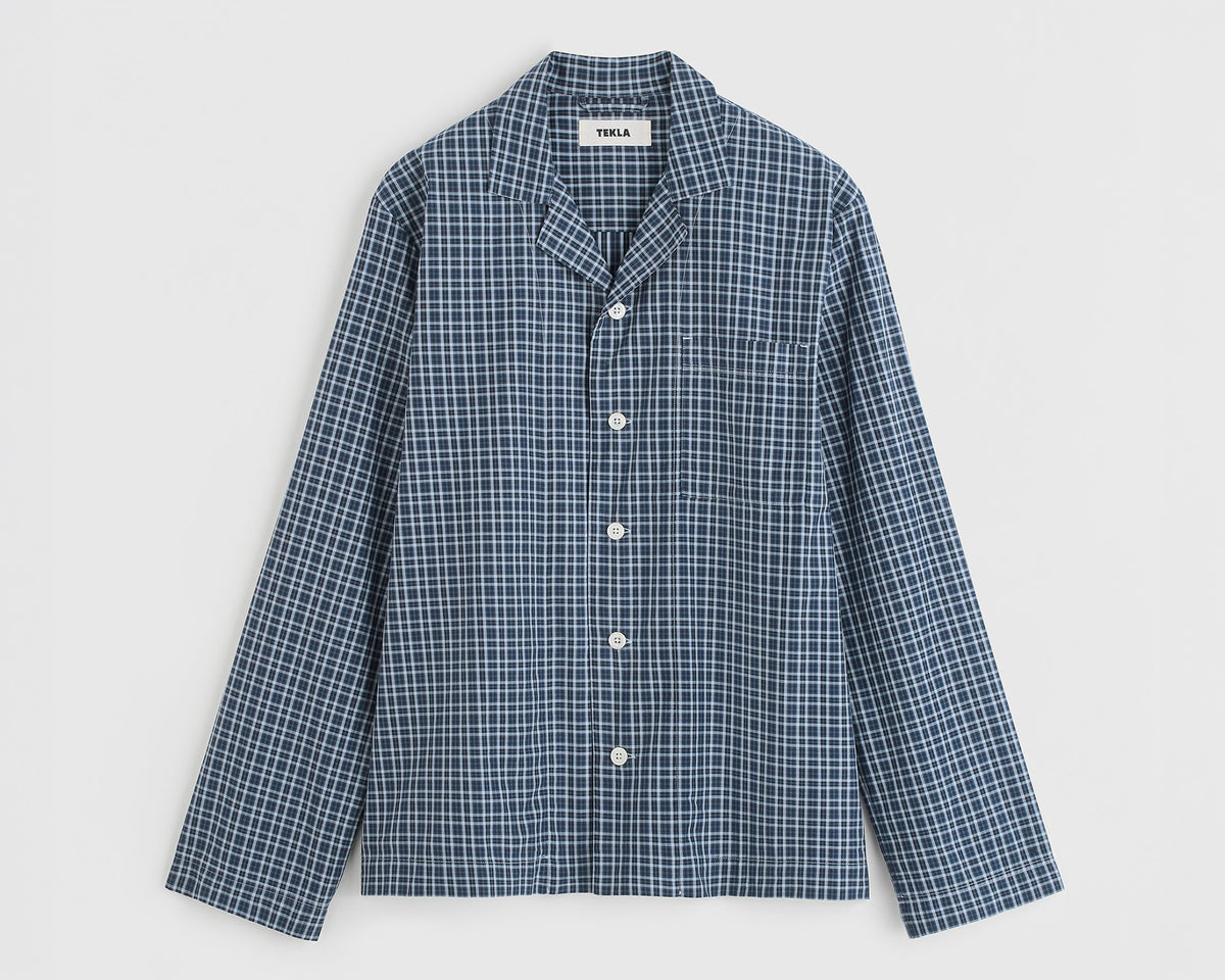 Tekla Fine Twill Men's Long Sleeved Shirt - Lanegan Checks
